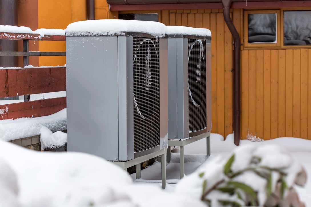 Outdoor heat pump units near Nebraska home