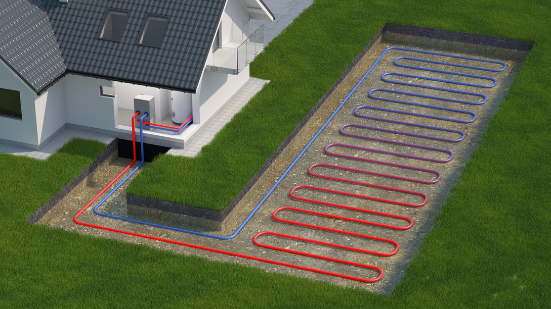 Rendering of ground-source heat pump