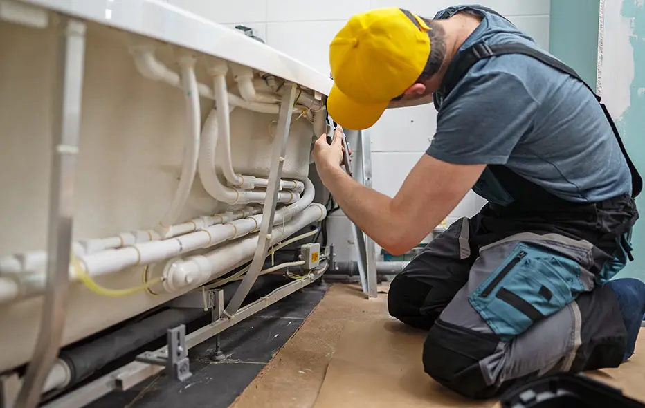 Plumber working on a repair