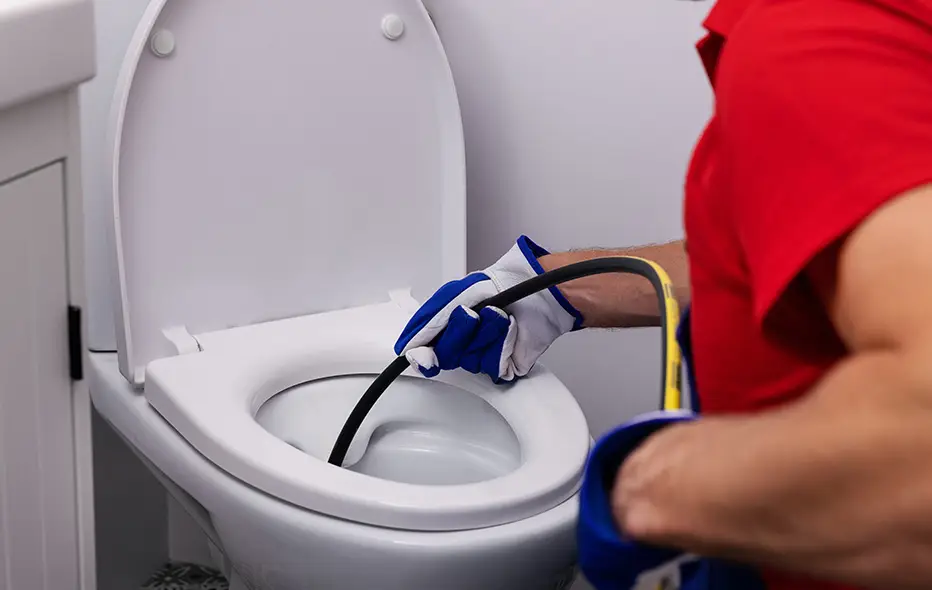 Plumber working on a sewer line