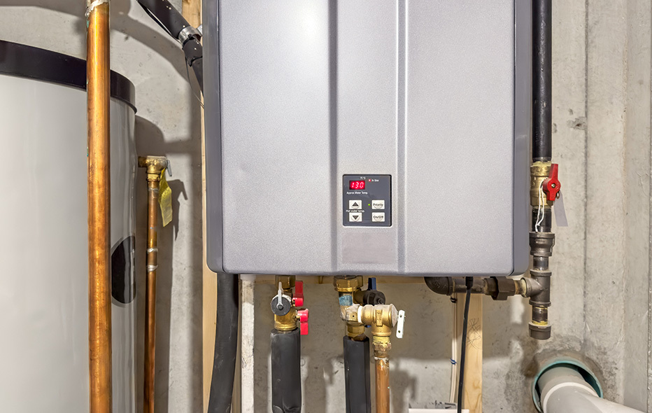 Water heater shown in a home
